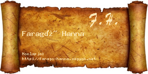 Faragó Hanna névjegykártya